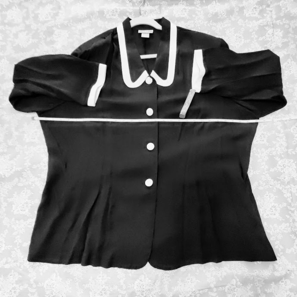 *NEW* Vintage Decade Designs 2-Pc Suit, pull on Pants, Black & White, Size 26W - Picture 8 of 16